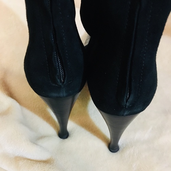 $1500-Rare Find 🔥NEW Vintage Sergio Rossi Suede Croc Toe Tall Boots - Picture 6 of 8